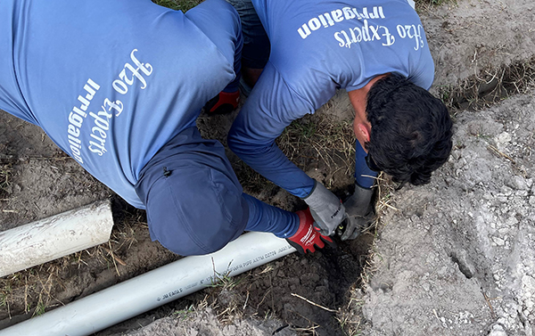 French drain installation