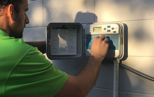 Jeff fixing broken irrigation controller